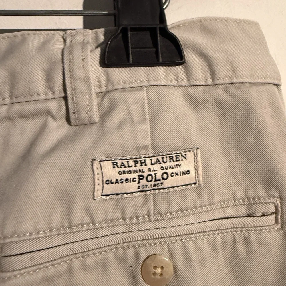 Polo Ralph Lauren Men's Size 40 Pleated Chino Tyler Shorts Khaki Cotton Classic